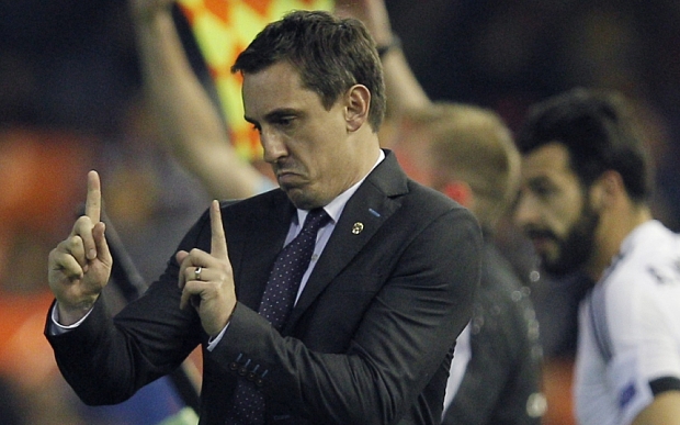 Valencia's British coach Gary Neville ge